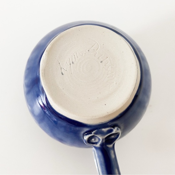 Handmade Pottery Mug with Handle, Blue with Brown - Picture 6 of 6